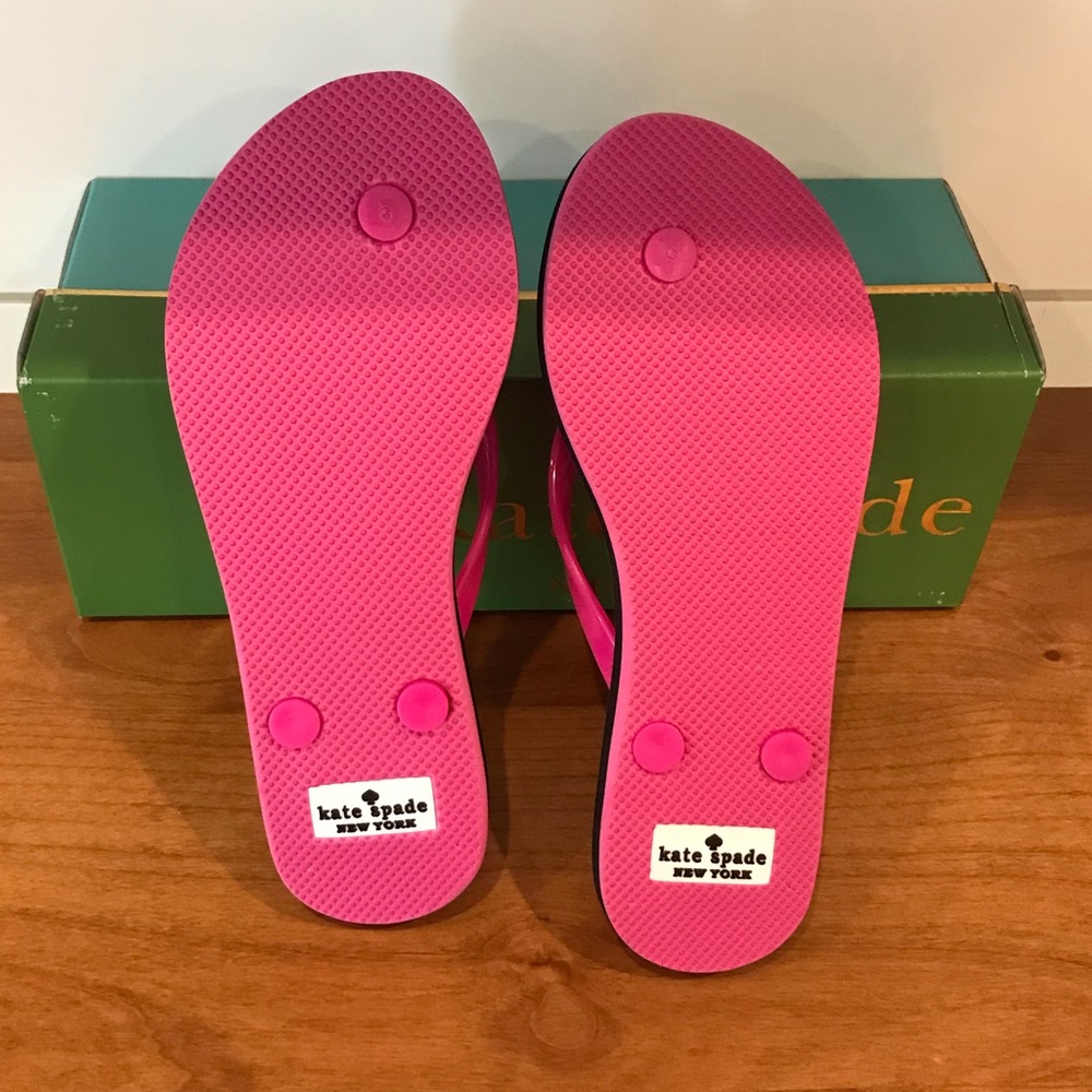 KATE SPADE Nova Photo Glitter Bow Flip Flops - Picture 4 of 4